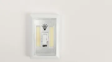 Dimmer switch installation showing wall switch wiring for adjustable light control