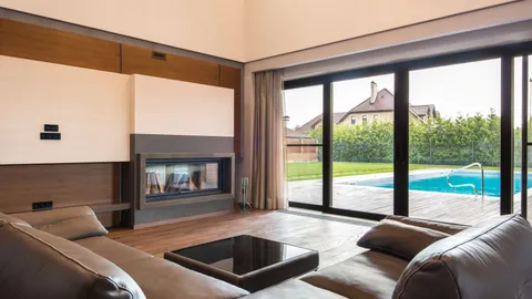 Large sliding glass patio door in a living room, fixing a sticky sliding glass door
